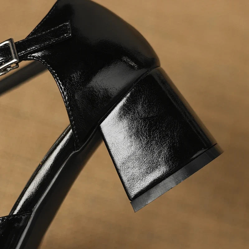 leather sheepskin thick Heel