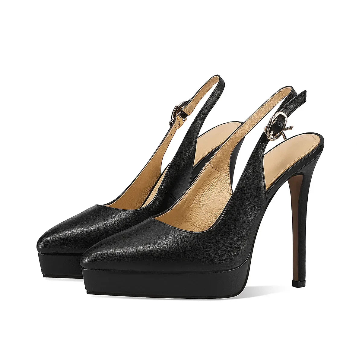 White Cowhide Platform Sandals