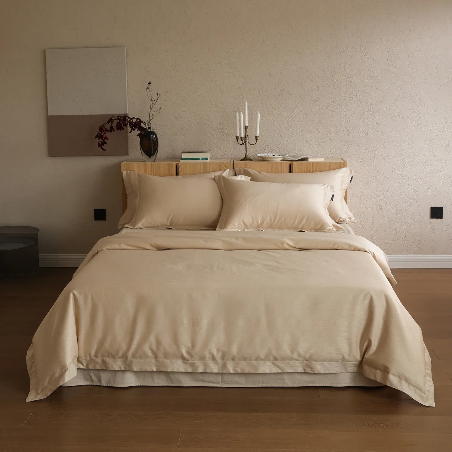 Simple Solid Color Luxury Black Bedding Set