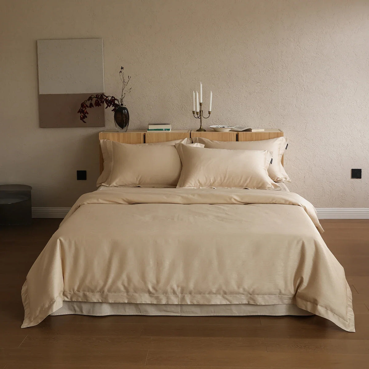 Simple Solid Color Luxury Black Bedding Set