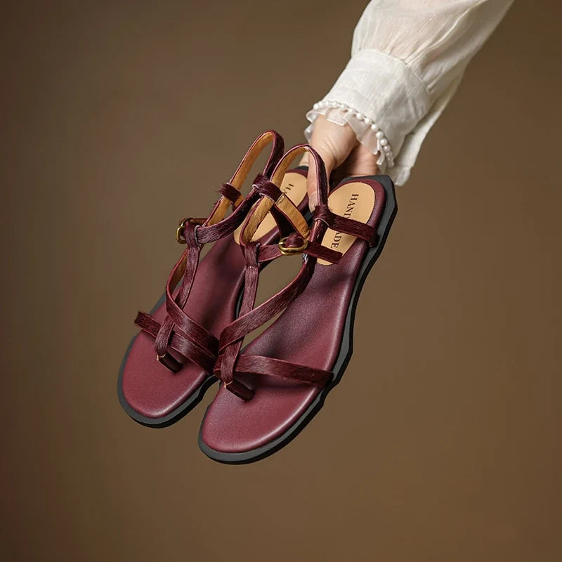 cowhide horsehair low Heel