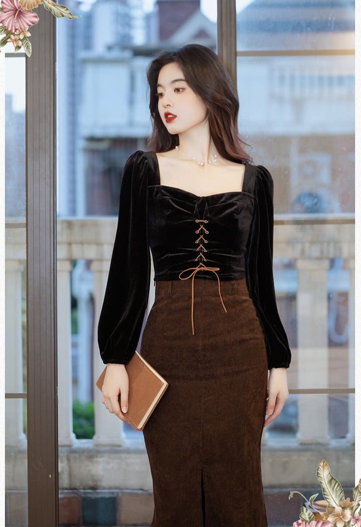 Conjunto Dark Academia de 2 piezas Darkening Night