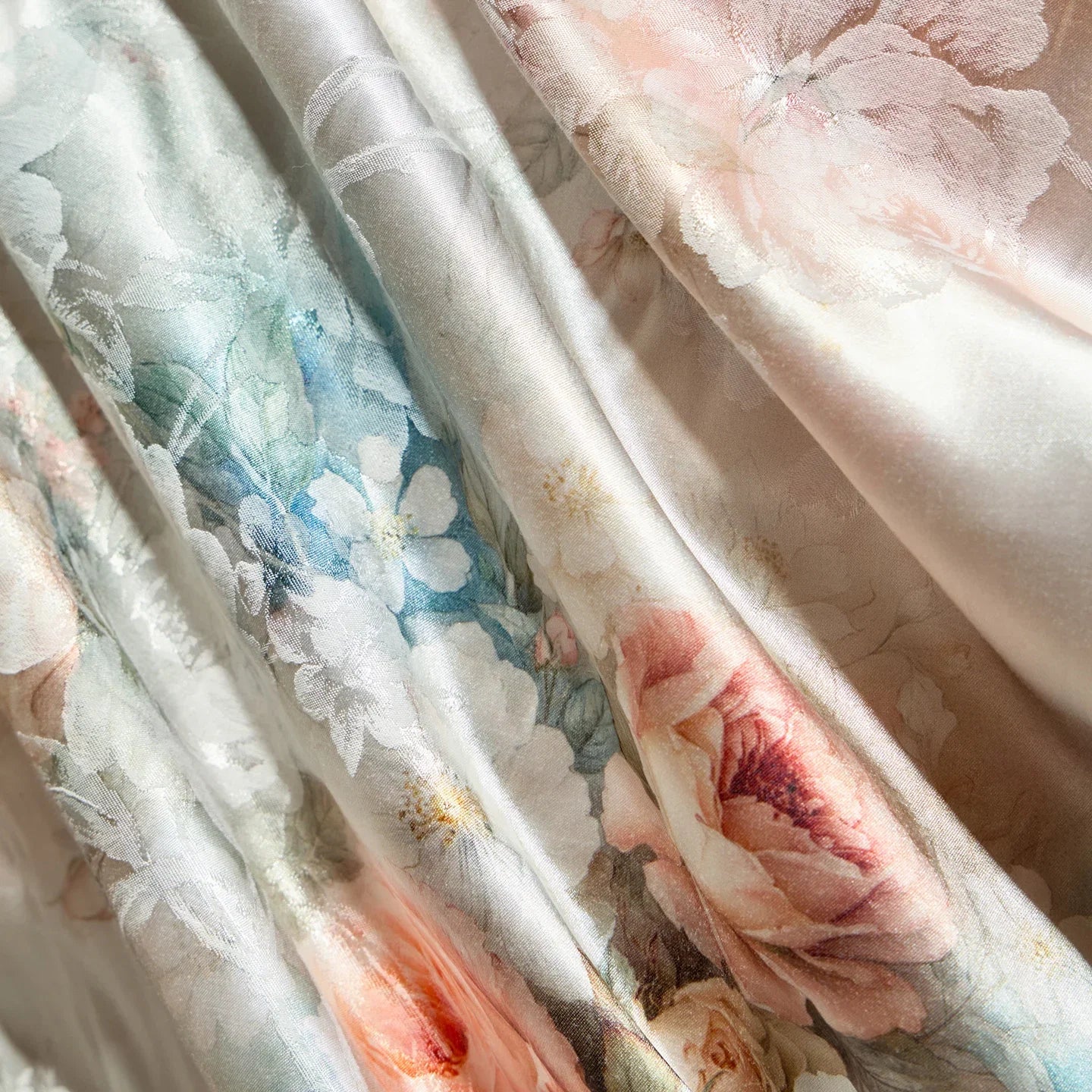 American Vintage Flowers Jacquard Brocade Silky Cotton Luxury Bedding Set