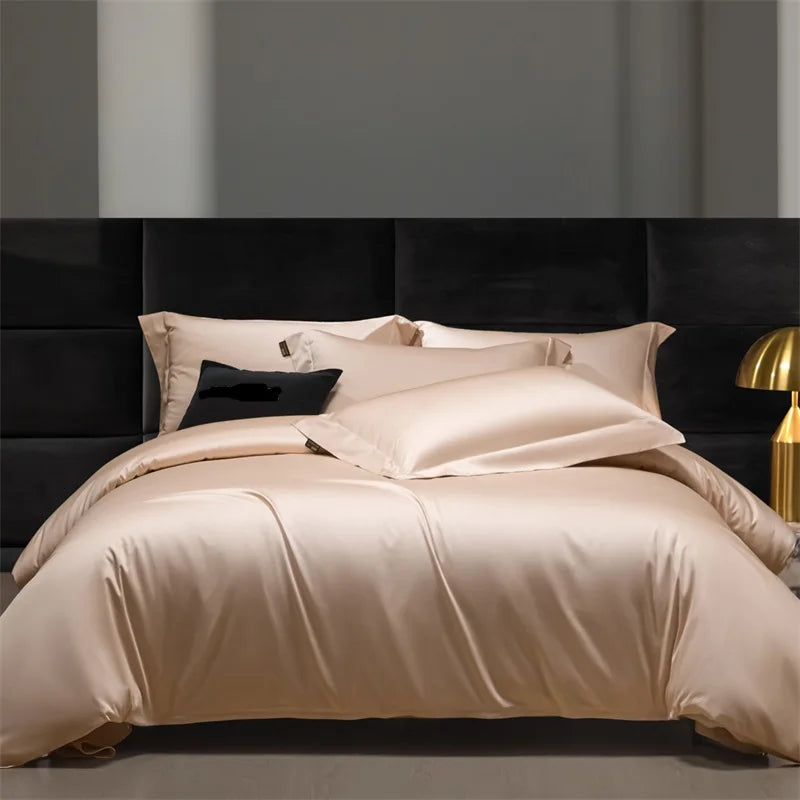 Hotel Grade Solid Color Luxury 1000TC Long Staple Cotton Soft Bedding Set