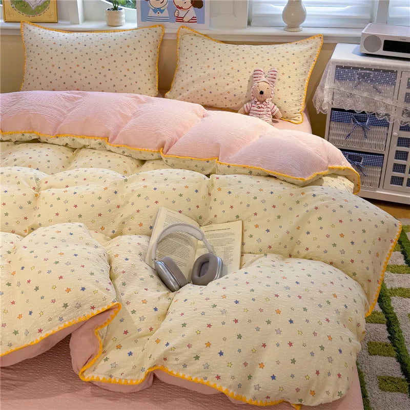3/4Pcs Cartoon Print Bedding Set