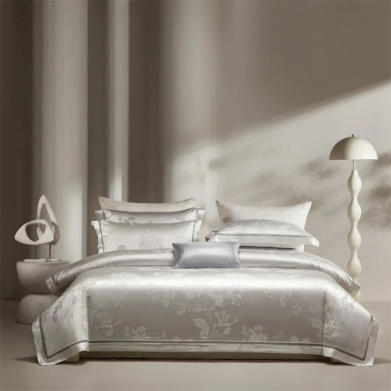 Luxury Satin Jacquard Lyocell Cotton Silky Soft Bedding Set