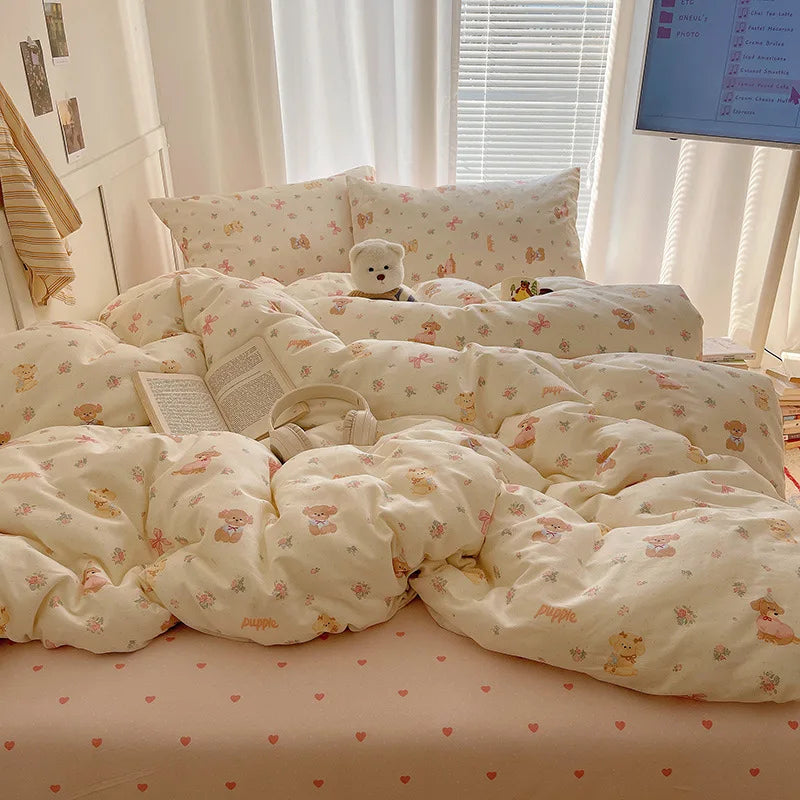 Cotton Long Staple Cotton 4 Pcs Bedding Set