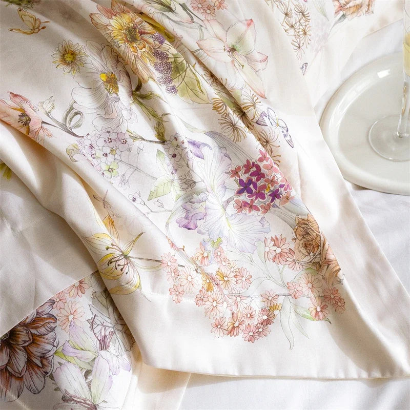 Luxury 1000TC Egyptian Cotton Flowers Prints Bedding Set