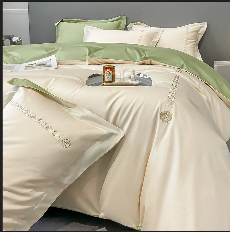 Thickened Brushed Pure Cotton 4-piece Bedding Set