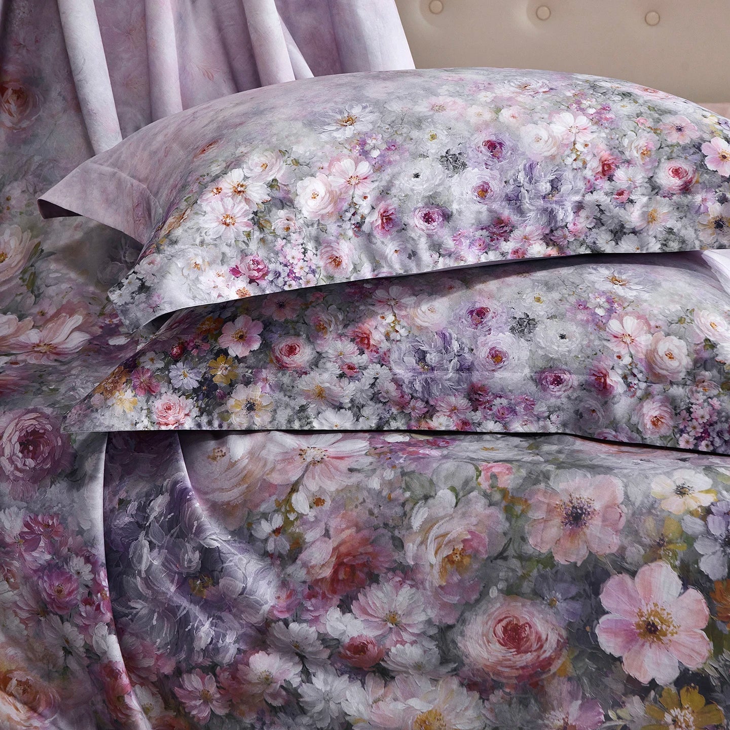 Vintage Oil Painting Style Rose Flowers Pattern Bedding Set