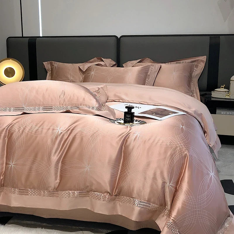 Luxury Egyptian Cotton Jacquard Silky Bedding Set