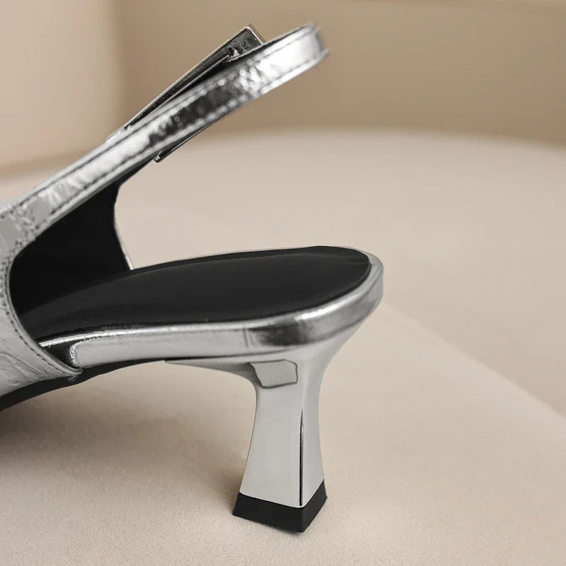leather cowhide high Heels