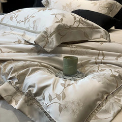 High Precision Satin Jacquard Egyptian Cotton Soft Silky Bedding Set