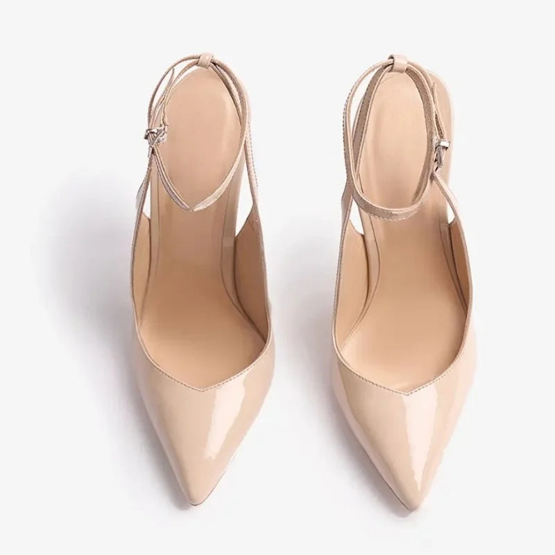 Patent Leather One word buckle Sandals