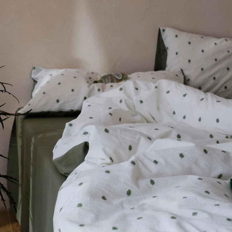 A-class Jacquard Bedroom Four Piece Set, Small Fresh Learning Three Piece Set Pure Cotton Duvet Cover Bed Sheet