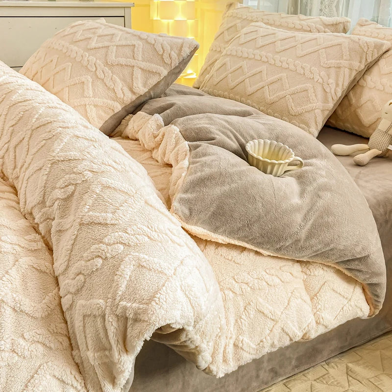 1pc Thicken Flannel Duvet Cover Cartoon Bear Quilt Cover for Kids Winter Warm housse de couette220x240cm (without pillowcase)