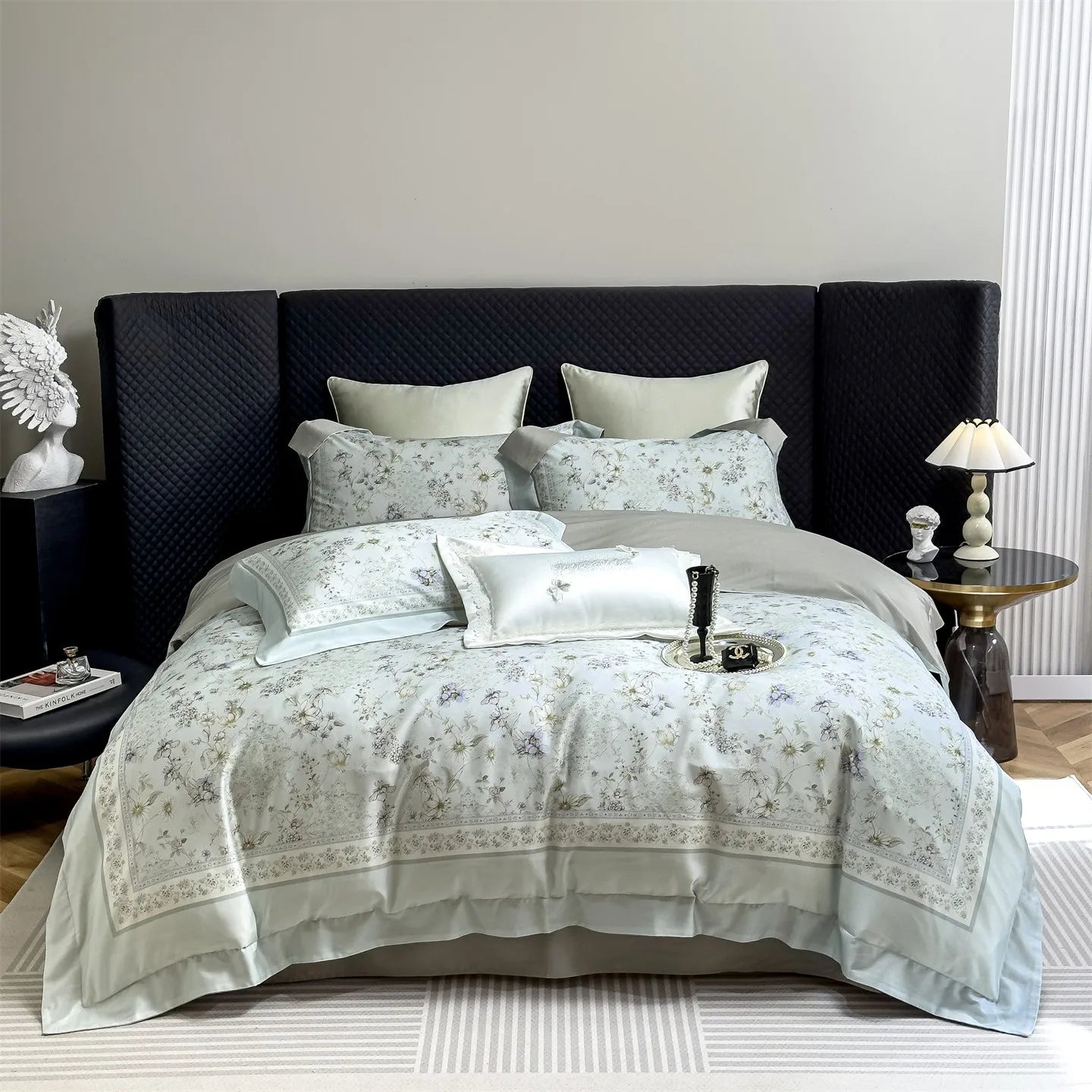 Flowers Prints Luxury Queen King Size Bedding Set