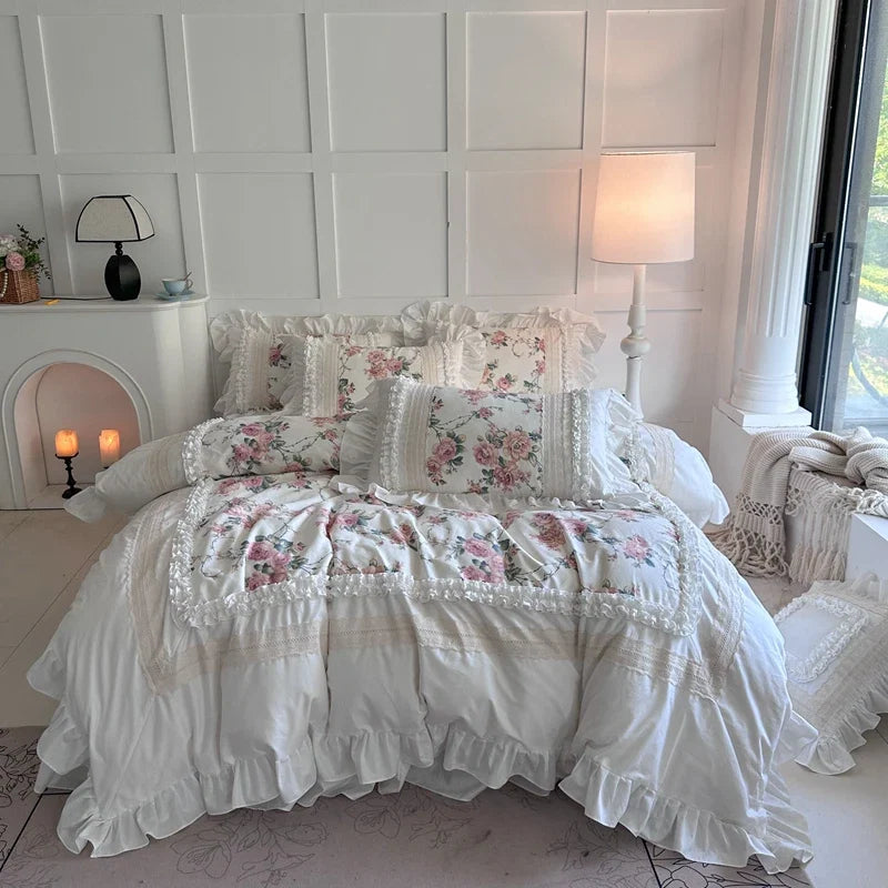 100% Cotton Rose Floral Bedding Set