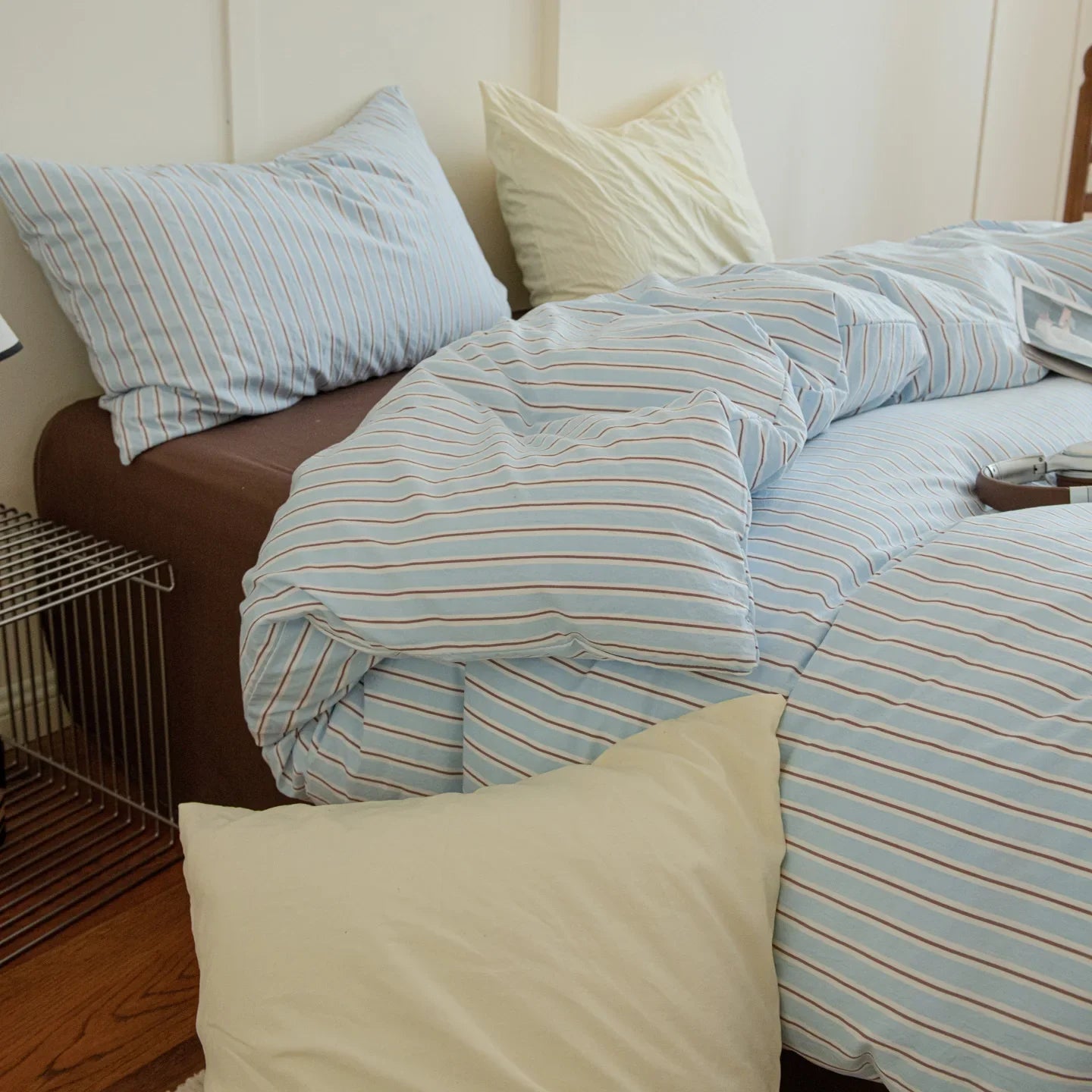 1Pcs Stripe Print Duvet Cover Twin Queen King Quilt Cover Korean Four Seasons Full Queen Adult Kids Dormitory Comforter Cover