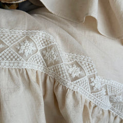 30% Linen And 70% Cotton Lace Ruffles Vintage French Bedding Set