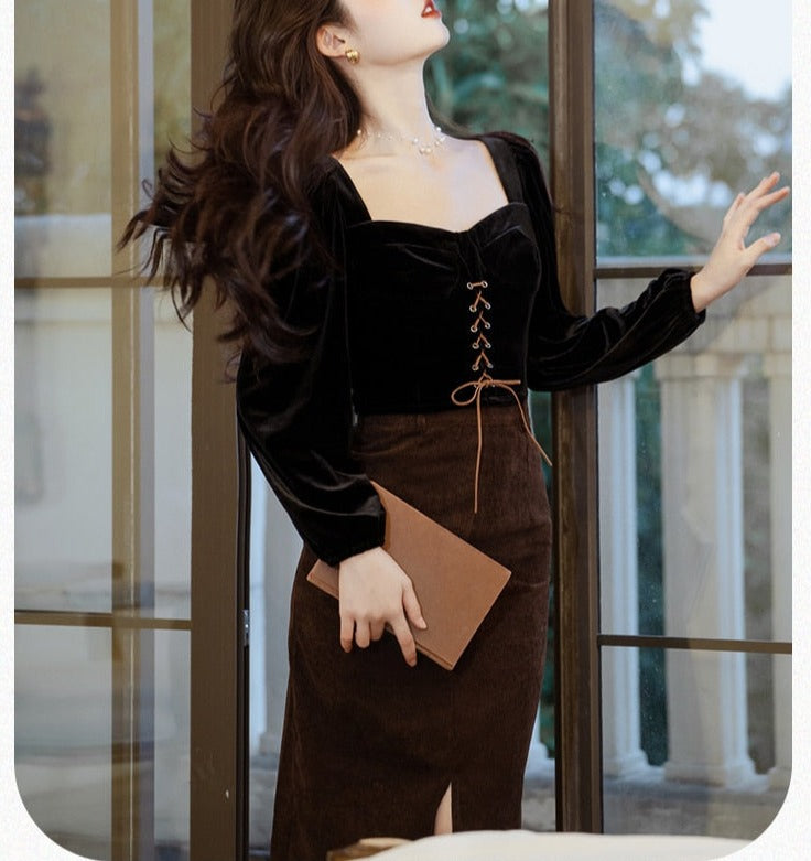 Conjunto Dark Academia de 2 piezas Darkening Night