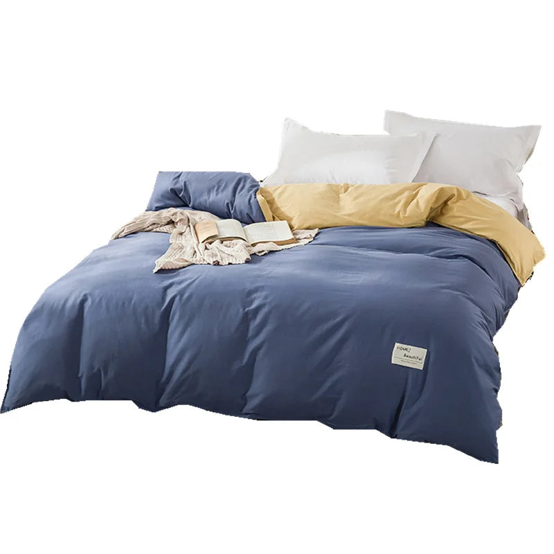 1PC Cotton Single Double Quilt Cover Simple Solid Color Korean Version Duvet Covers Skin Friendly Bedding Comforters Covers