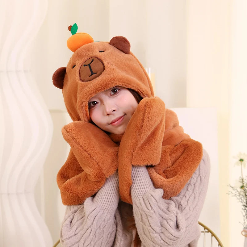 Cute Plush Cartoon Animals Soft Warm Gloves