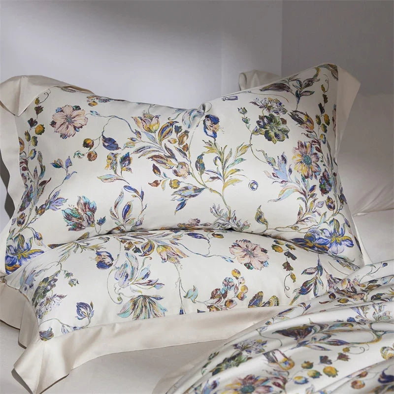 Luxury Watercolor Floral Print Bedding Set