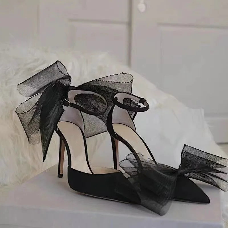 Lace Bow High Heels