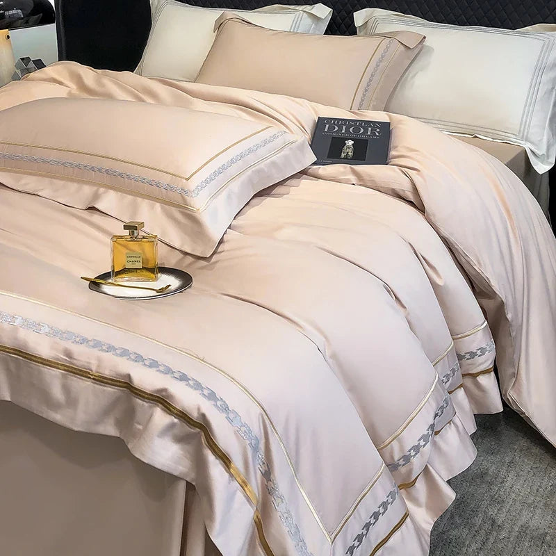 100% Egyptian Cotton Luxury Embroidery Hotel Style Bedding Set