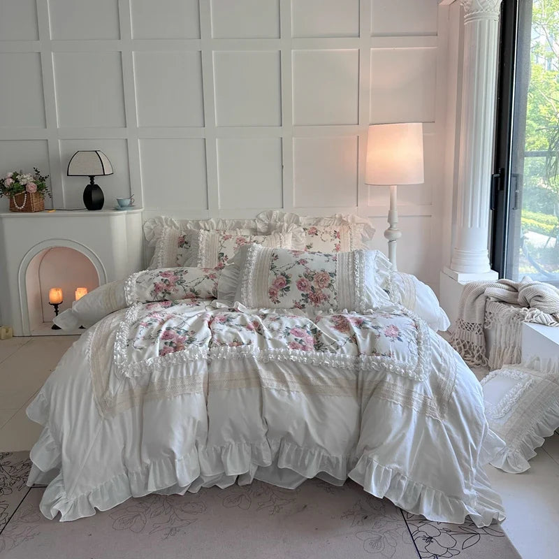 100% Cotton Rose Floral Bedding Set