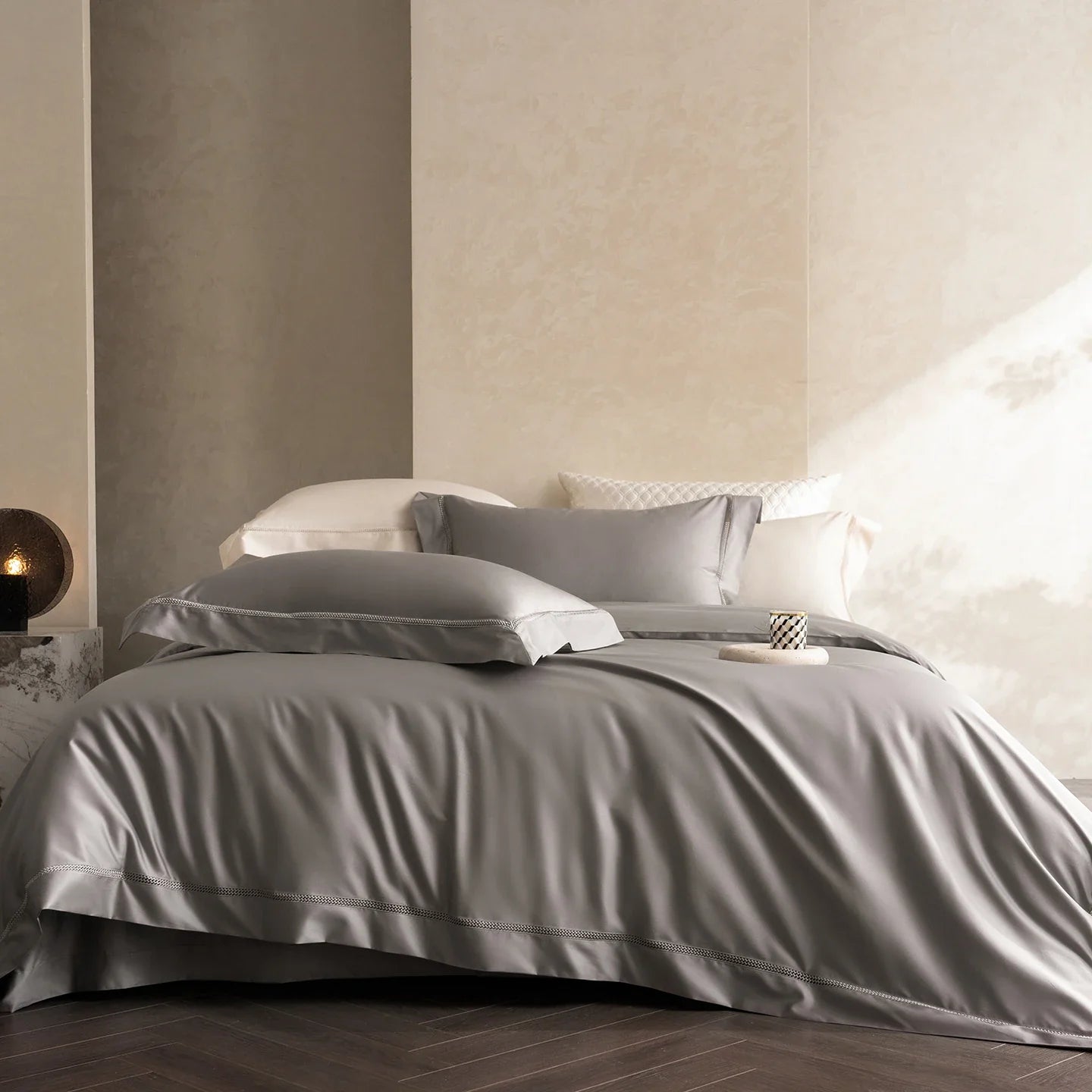 1000TC Egyptian Cotton Duvet Cover Set with Hollow Lace Trim Luxury Soft Smooth Bed Linen High Thread Count Bedding Set