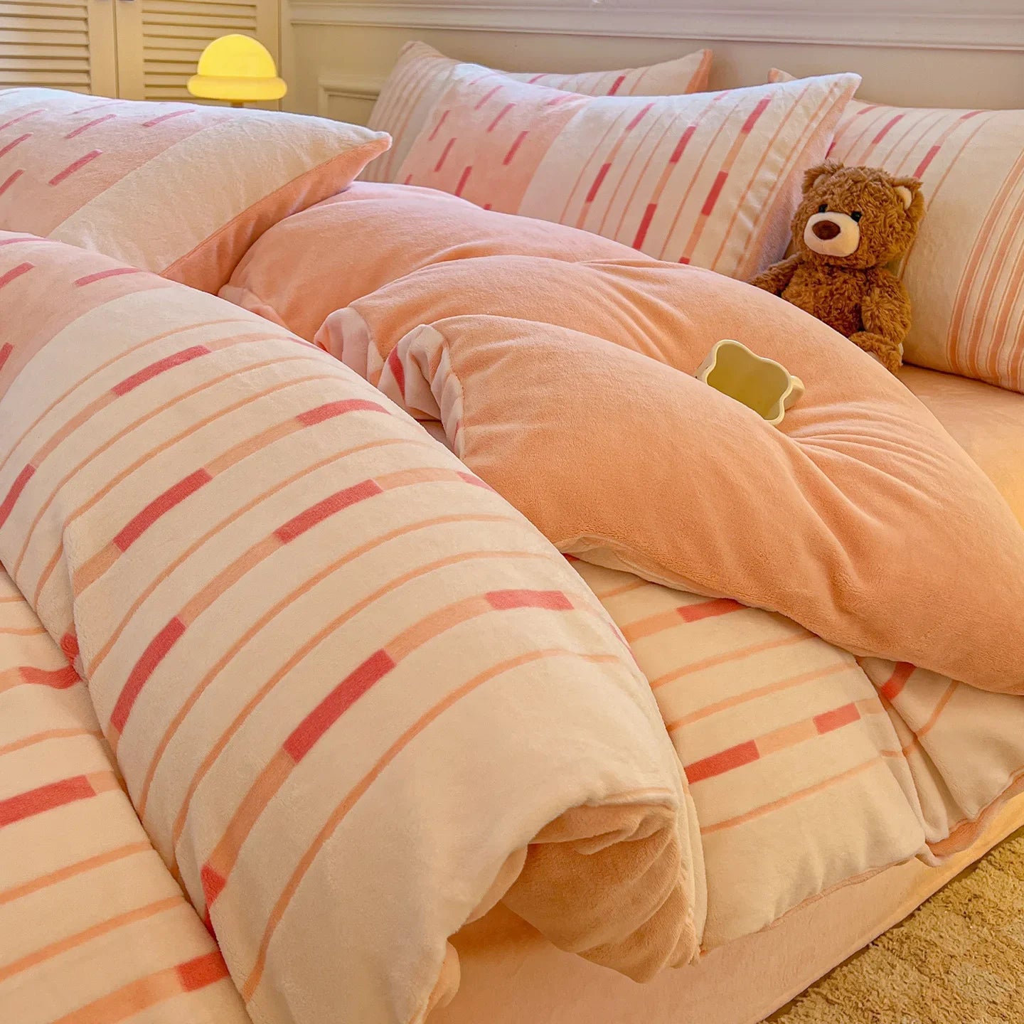 Winter Warm Velvet Duvet Cover Set Queen Bedding Set