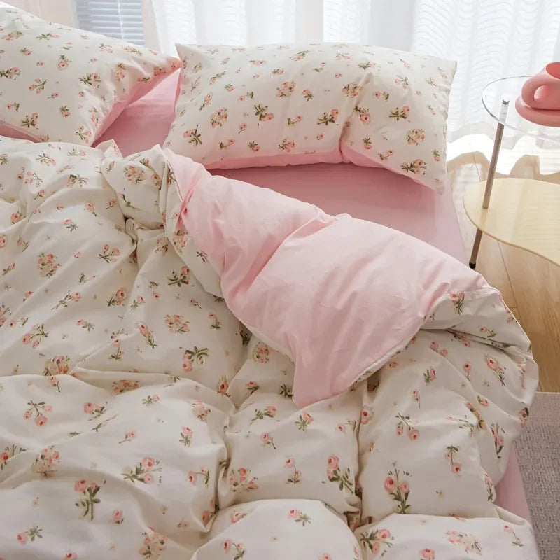 White Blue Duvet Cover Set Ins Simple Single Queen Size Girls Boys Flat Sheet Pillowcase No Filler Home Decor Bedding Set