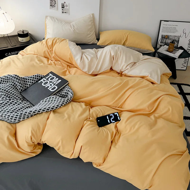 Solid Color Brushed Microfiber Bedding Set