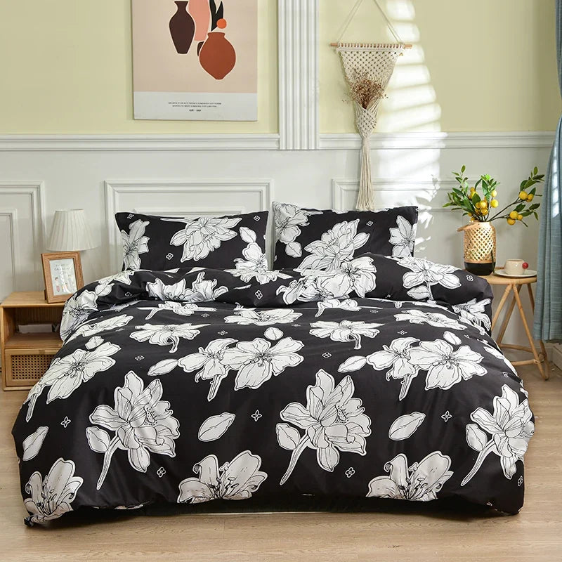 Minimal Nordic Style Quilt Cover Set Duvet cover and 2 Pillowcases plaid Comforter cover for full king twin double single bed