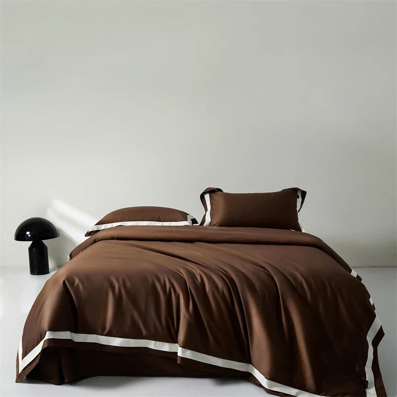 1000TC Egyptian Cotton Luxury Solid Color Hotel Style Soft Silky Bedding Set