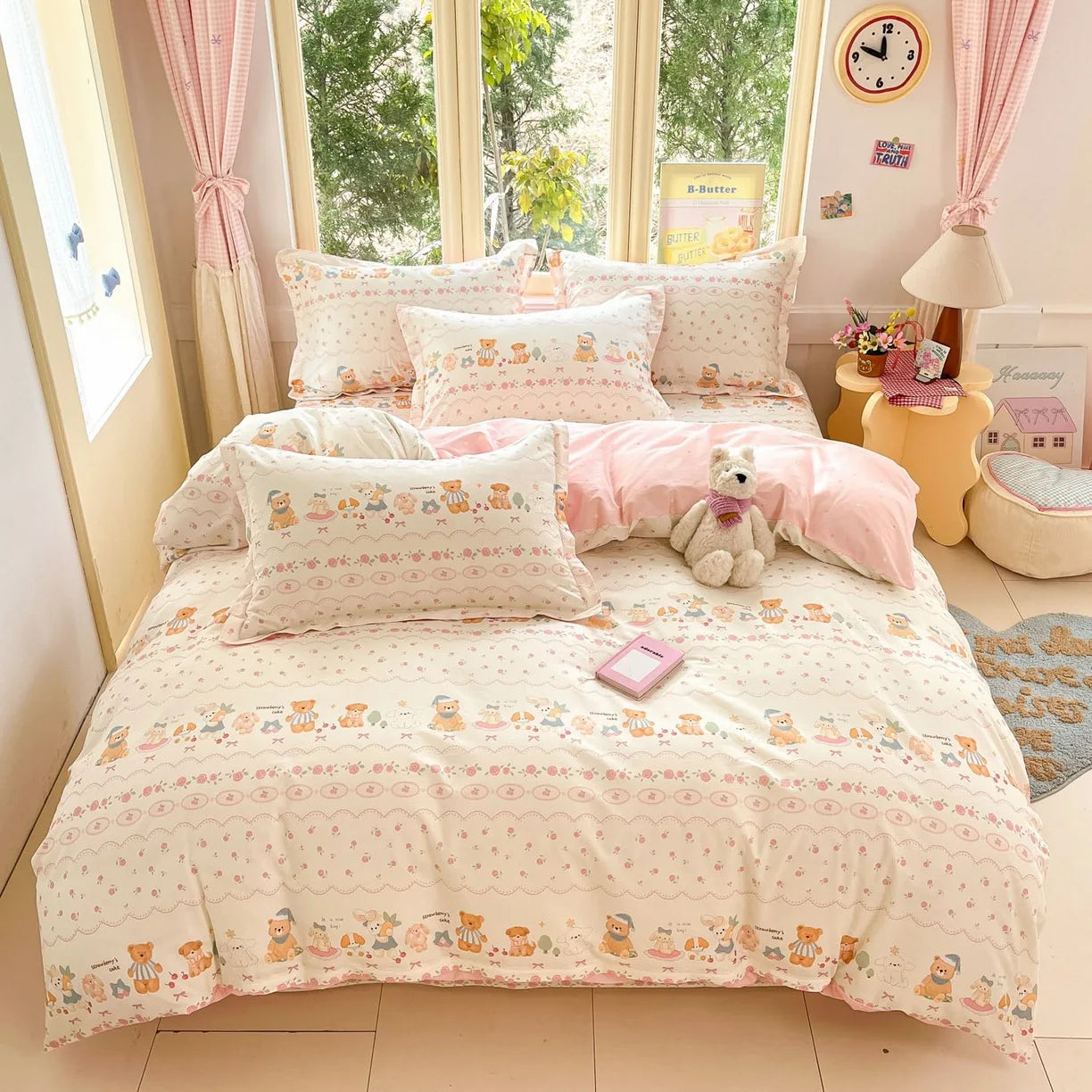 High Quality 100% Cotton Floral Duvet Cover Set Soft Breathable Queen King Bedding Set