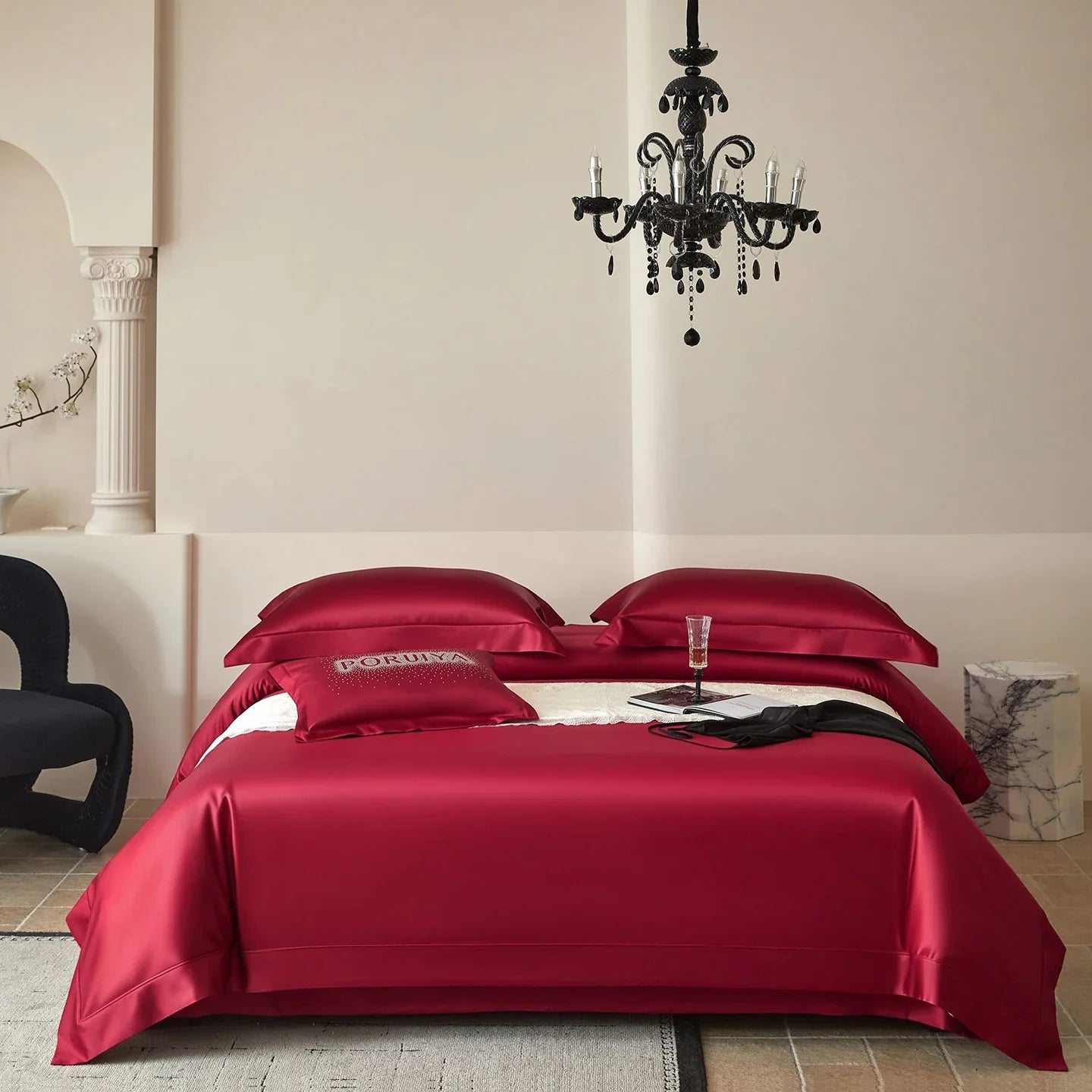 1000TC Egyptian Cotton Simple Solid Color Luxury Bedding Set