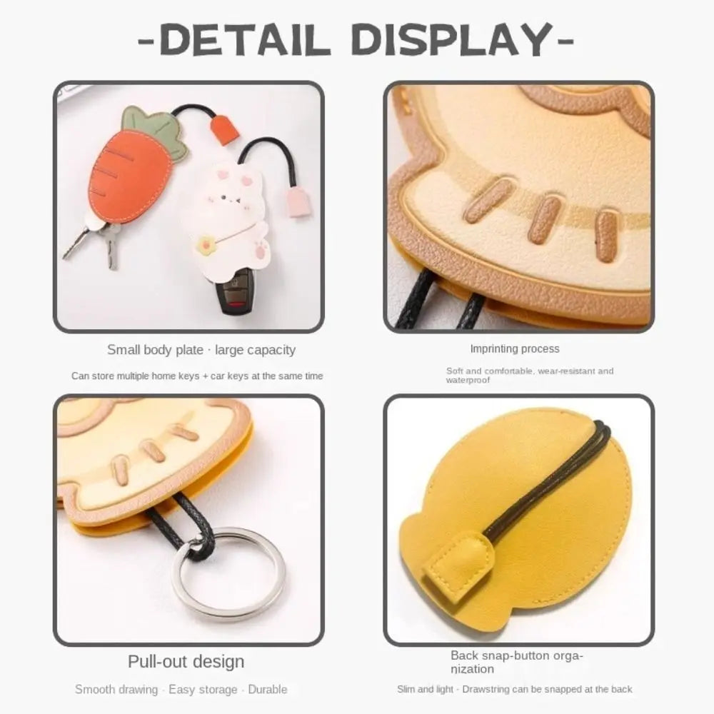 Cartoon Leather Universal Pull-Out Key Case