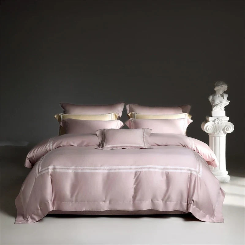 Luxury Embroidery 1000TC Lyocell Cotton Brushed Queen King Size Bedding Set