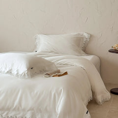 Elegant Butterfly Lace Edge Luxury Bedding Set