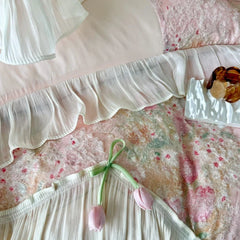 Shabby Chic Pink Flower Bedding Set