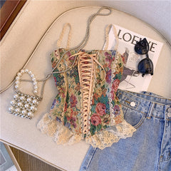 Cottagecore Lace Bustier Top