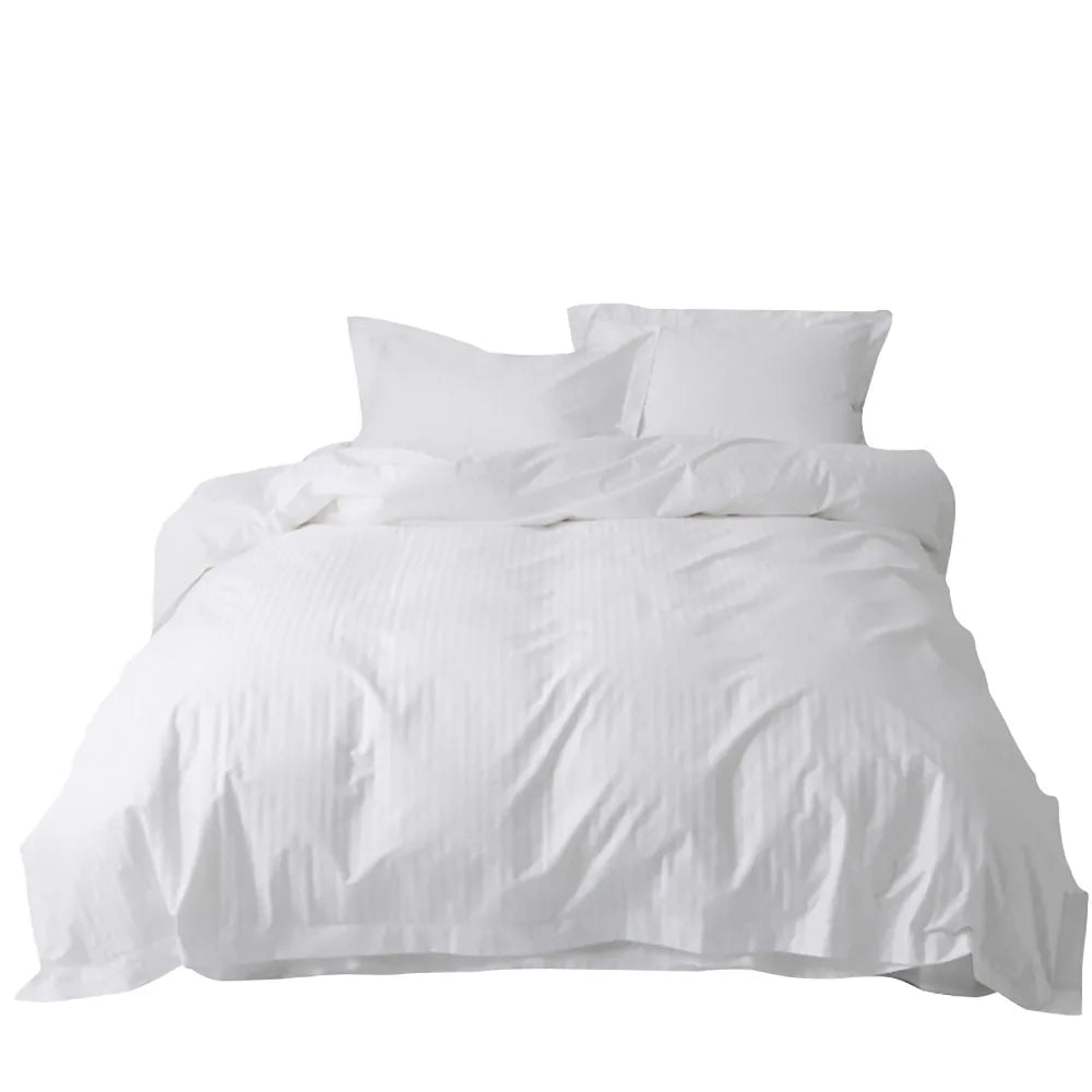 300TC 100% Cotton Woven Sateen Embroidered Duvet Cover Set Premium Bedding for Bedroom