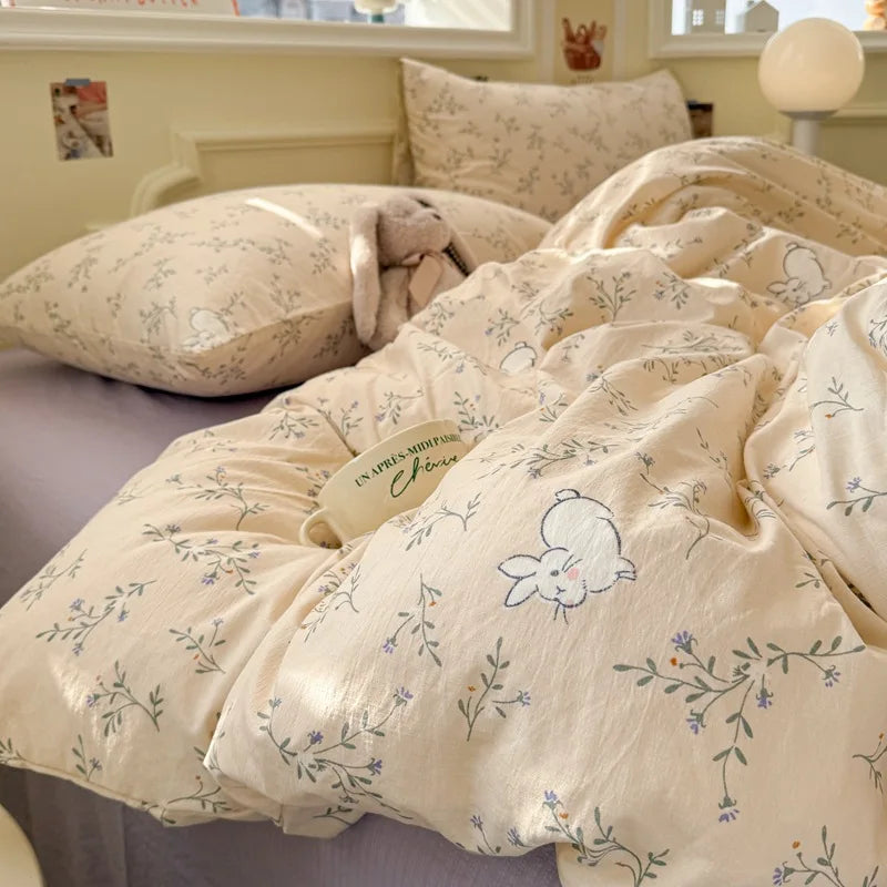 Wave Point Washed Cotton Bedding Set