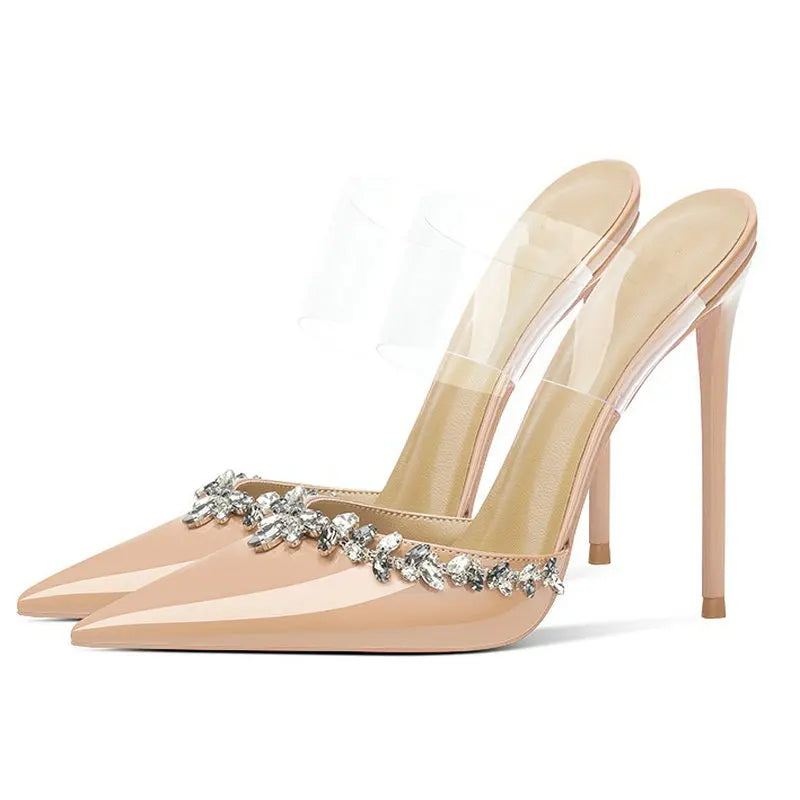 Autumn French Baotou Cool Slippers Niche Design Sexy Nude Temperament High Heels