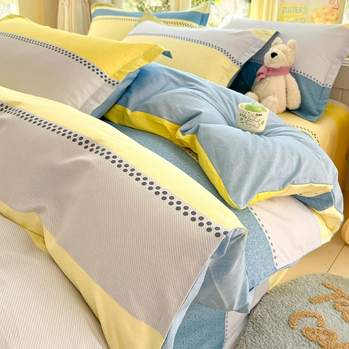 Pastoral Style Florals 100% Cotton Duvet Cover Soft Skin Friendly Single Double Bed Covers Pillowcases Queen King Bedding Set