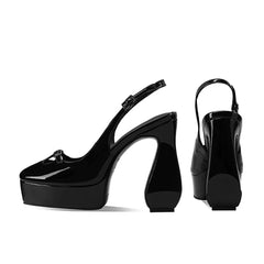Cow patent leather Platform Sandals