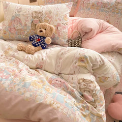 Cute Dog Duvet Cover Set Soft Kids Adult Twin Queen Size Girls Boys Flat Sheet Pillowcase Bedspread No Filler Bedding Set